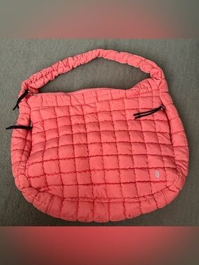 FP Movement Free People Quilted Carryall Bag Hot Coral